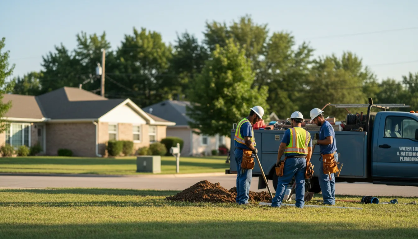 Residential water line and bathroom plumbing service in Harper, IA